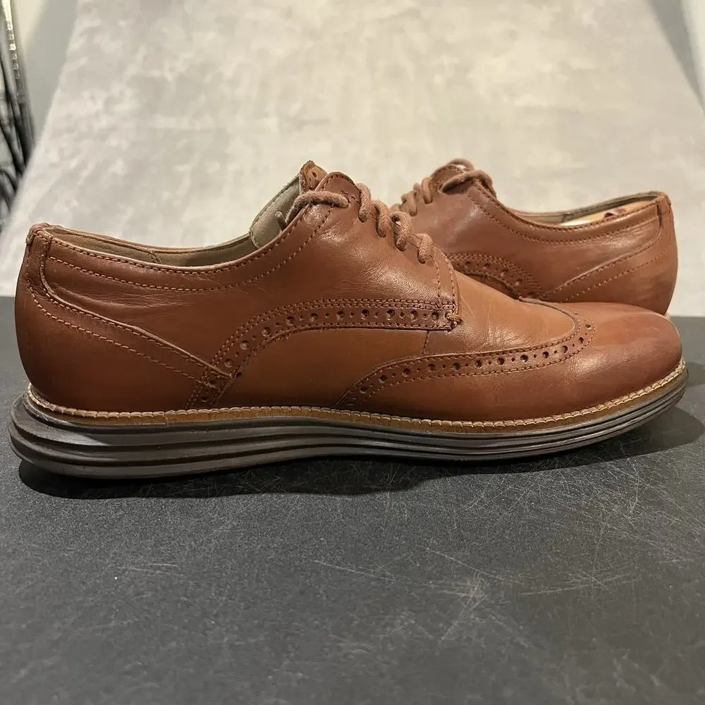 Cole Haan Chestnut Brown Leather Wingtip Derbys